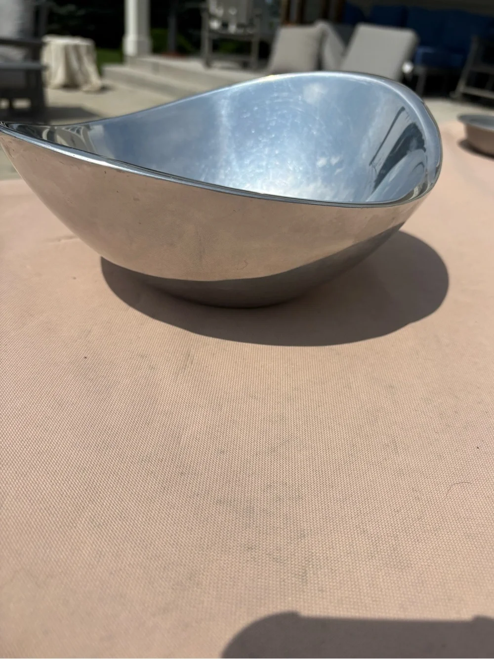 Vintage MCM 1967 Nambe Butterfly Bowl 569 Silver Glossy Finish 8.5